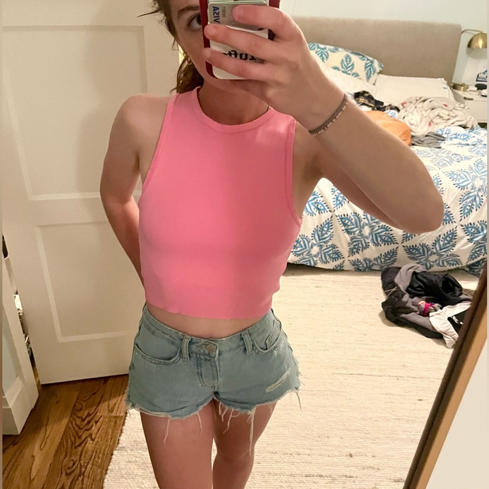 Mango women’s pink high neck top